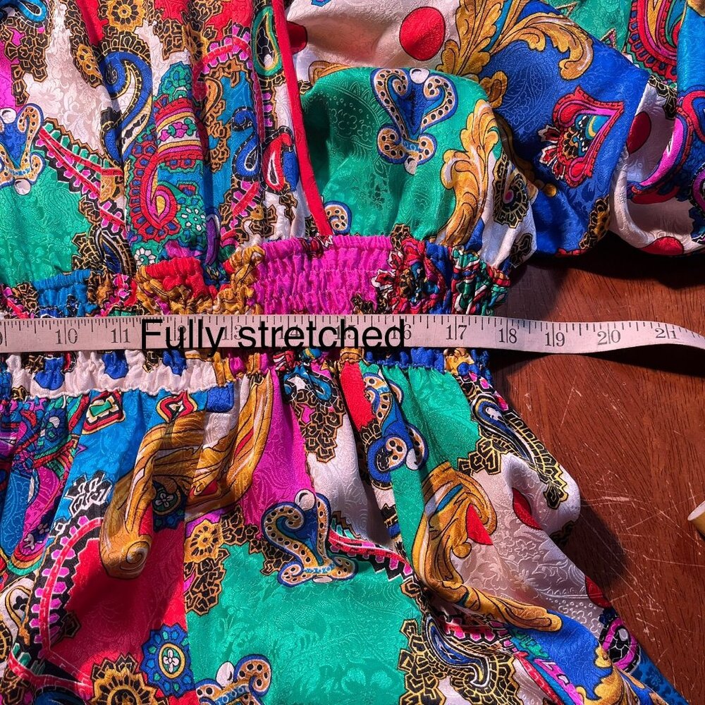 Vintage Diane Freis 100% Silk Maxi Dress Womens M Paisley Deadstock Avant Garde - Picture 13 of 15